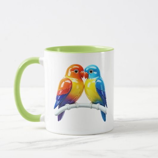 Mug Illustration d'inséparables (Gauche)