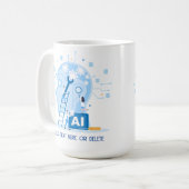 Mug Illustration d'intelligence artificielle bleu mode (Devant gauche)