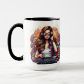 Mug Illustration Dj Girl Vibrant (Gauche)