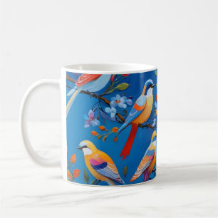 Mug Illustration d'oiseaux chanteurs colorés