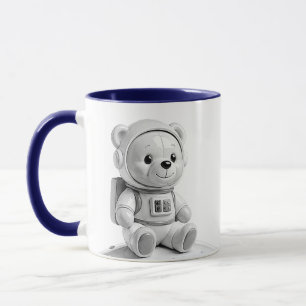 Mug Illustration d'ours astronaute Mignon Gris