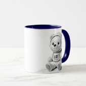 Mug Illustration d'ours astronaute Mignon Gris (Devant droit)