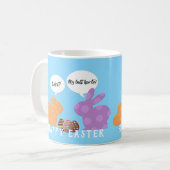 Mug Illustration drôle Bunnies de Pâques (Devant gauche)