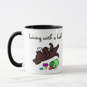 Mug Illustration drôle de bande dessinée de Labrador (Gauche)