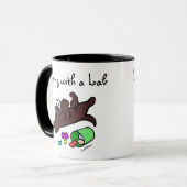 Mug Illustration drôle de bande dessinée de Labrador (Devant gauche)