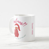 Mug Illustration drôle de chat de Noël rouge (Devant gauche)