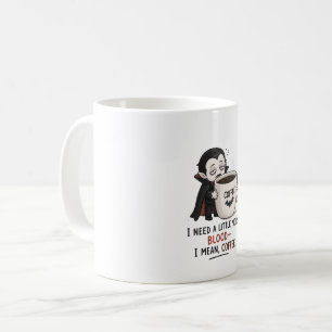 Mug Illustration drôle de vampire café Halloween