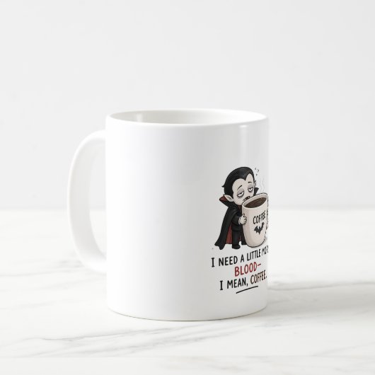 Mug Illustration drôle de vampire café Halloween (Devant gauche)