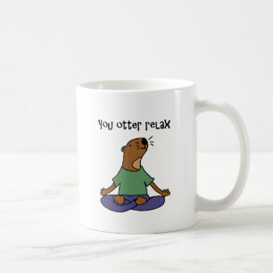 Mug Illustration drôle de yoga de loutre de mer