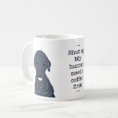 Mug Illustration drôle d'un Labradoodle café d'abord (Devant gauche)
