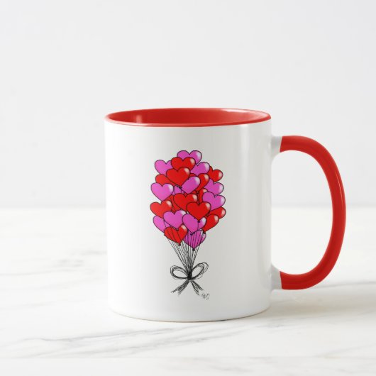 Mug Illustration du ballon Saint-Valentin (Droite)