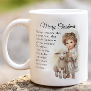Mug Illustration Du Bébé Jésus Et De L'Agneau