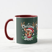 Mug Illustration du cerf de Noël mignon (Gauche)