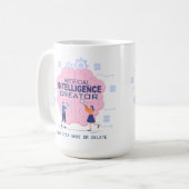 Mug Illustration du cerveau rose Intelligence artifici (Devant gauche)