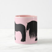 Mug Illustration du cheval friésien moderne rose (Centre)