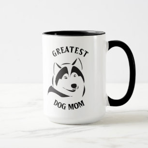 Mug Illustration du chien noir de la maman du chien