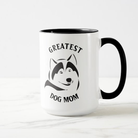 Mug Illustration du chien noir de la maman du chien (Droite)
