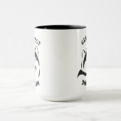 Mug Illustration du chien noir de la maman du chien (Centre)