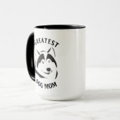 Mug Illustration du chien noir de la maman du chien (Devant gauche)