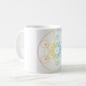 Mug Illustration du cube de Metatron Couleurs arc-en-c (Devant gauche)
