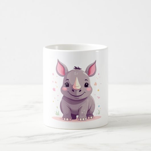 Mug Illustration du dessin animé Baby Rhino (Centre)
