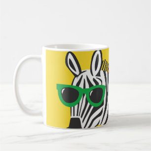 Mug Illustration du dessin animé de la cool Zebra Gira