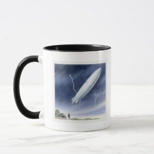 Mug Illustration du dirigeable heurté par la foudre