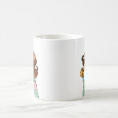 Mug Illustration du matin d'une fille de café conforta (Centre)