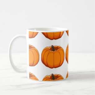 Mug Illustration du motif de citrouille jaune vif.
