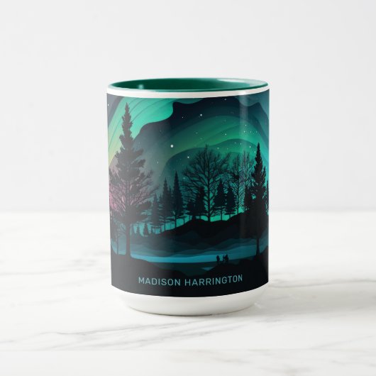 Mug Illustration du nom personnalisé Aurora Borealis (Centre)