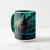 Mug Illustration du nom personnalisé Aurora Borealis (Devant gauche)