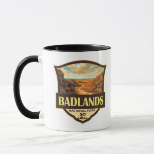 Mug Illustration du parc national Badlands Retro