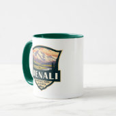 Mug Illustration du parc national de Denali Voyage Vin (Devant gauche)
