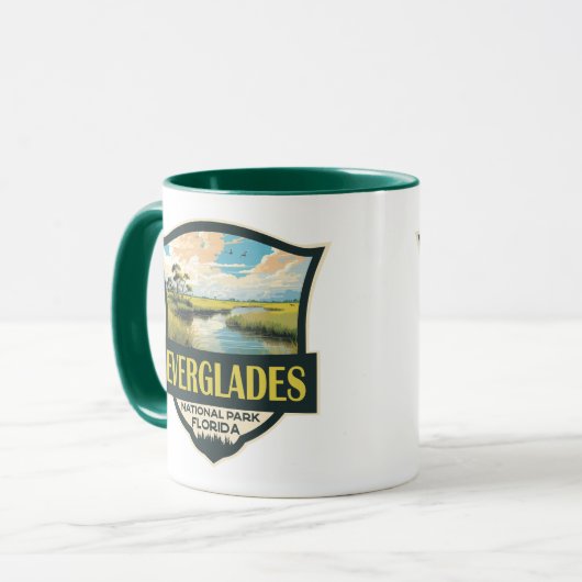 Mug Illustration du parc national des Everglades Art d (Devant gauche)