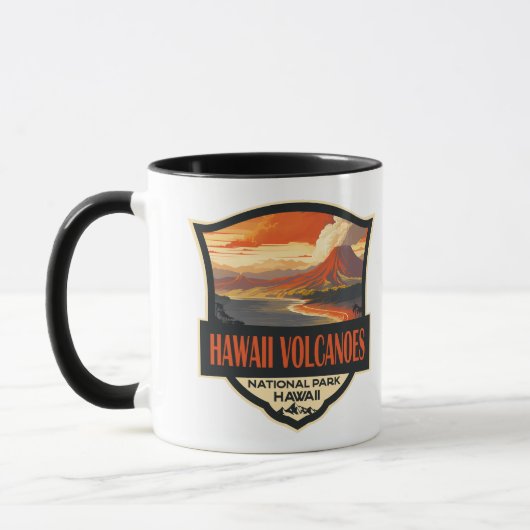 Mug Illustration du parc national des volcans d'Hawaii (Gauche)