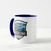 Mug Illustration du parc national du lac Crater Badge  (Devant gauche)