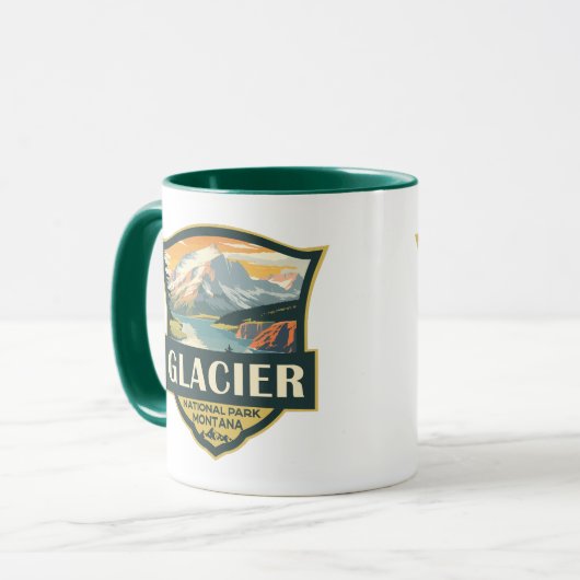 Mug Illustration du parc national Glacier Voyage Vinta (Devant gauche)