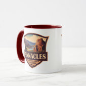 Mug Illustration du parc national Pinnacles Art de voy (Devant gauche)