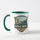 Mug Illustration du parc national Yosemite Badge rétro (Gauche)