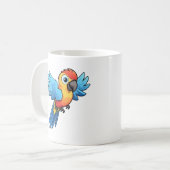 Mug Illustration du perroquet de dessin (Devant gauche)
