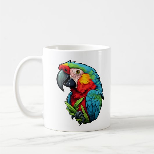 Mug Illustration du perroquet de dessin (Gauche)