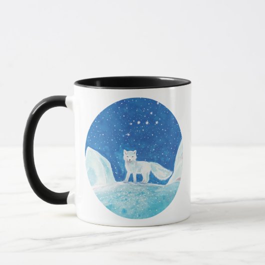 Mug Illustration du Petit Renard arctique (Vulpes lago (Gauche)
