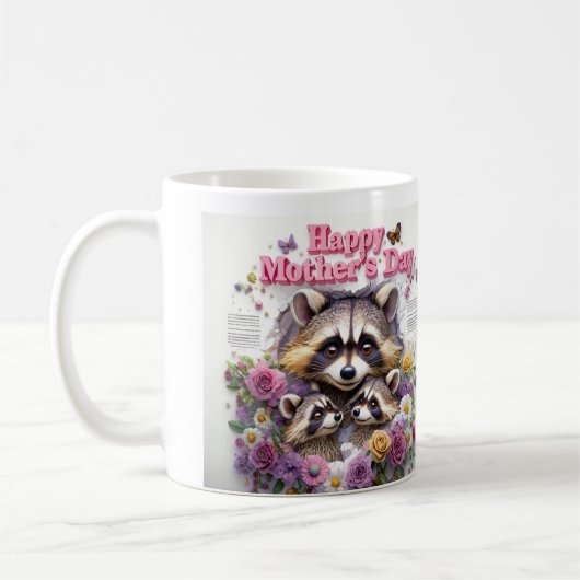 Mug Illustration du raton laveur célébrant la fête des (Gauche)