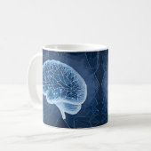 Mug Illustration du réseau cérébral - Réseau neuronal (Devant gauche)