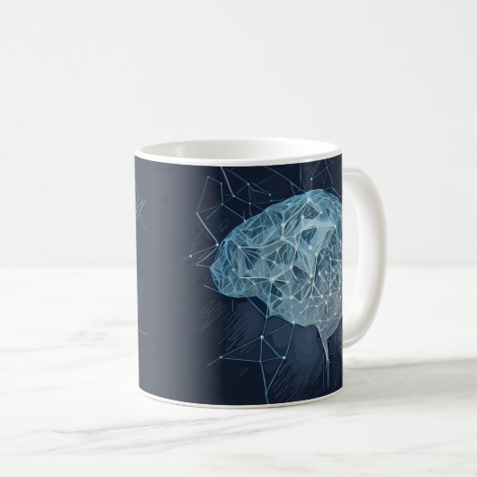 Mug Illustration du réseau cérébral - Réseau neuronal (Devant droit)