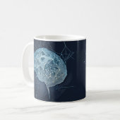 Mug Illustration du réseau cérébral - Réseau neuronal (Devant gauche)