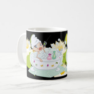 Mug Illustration du Spa de la maison Relaxant Girl Sho