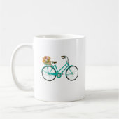 Mug Illustration du vélo vintage avec fleurs (Gauche)