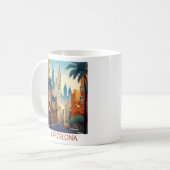 Mug Illustration du Vintage voyage Retro Barcelona (Devant gauche)