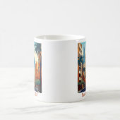 Mug Illustration du Vintage voyage Retro Barcelona (Centre)